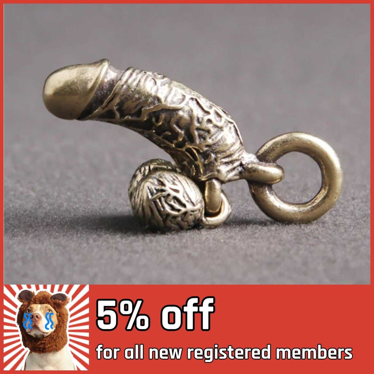 Brass Male Penis Pendant Keychain Pendant