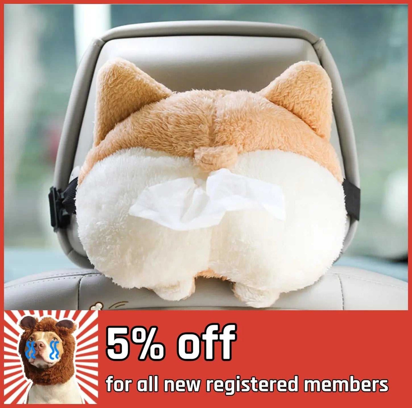 Car Tissue Box Corgi Ass youcantbringitwithyou
