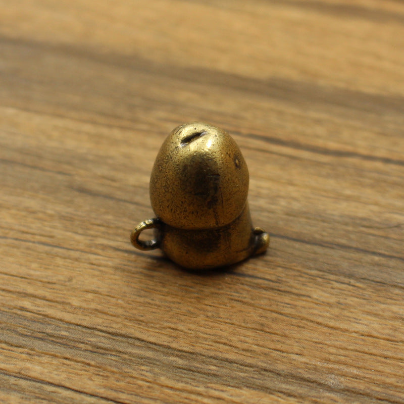 Brass Metal Cartoon Mushroom-shaped Haircut Personality Cute Car Keychain Pendant Little Doll