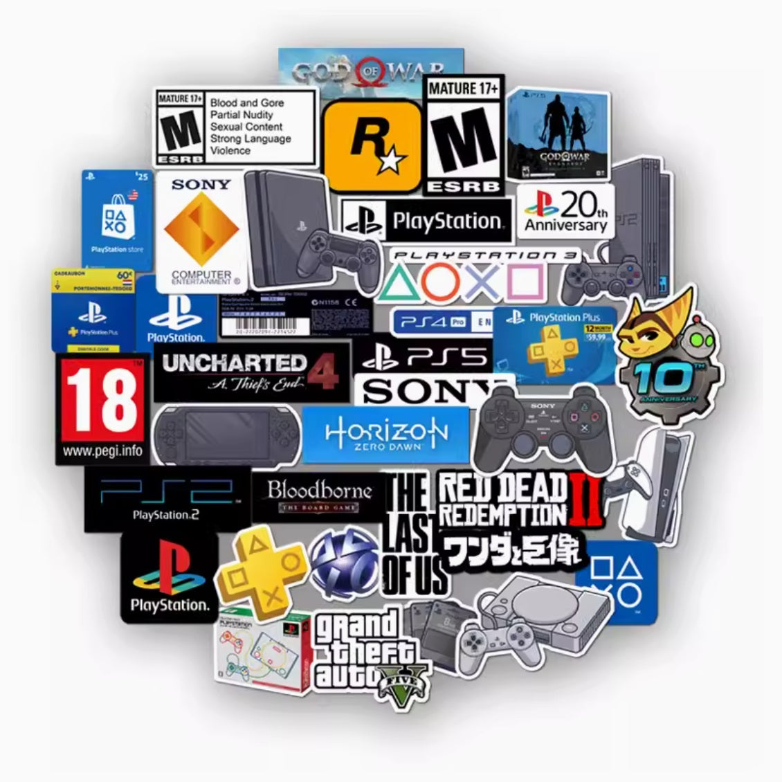 Unique Logo Stickers - Play Station