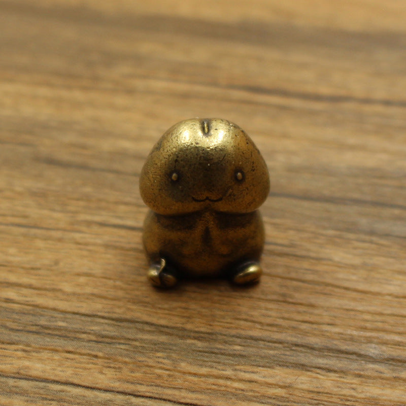 Brass Metal Cartoon Mushroom-shaped Haircut Personality Cute Car Keychain Pendant Little Doll