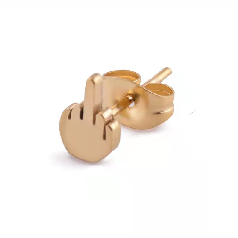 Fashion Middle Finger Funny Doodle Earring