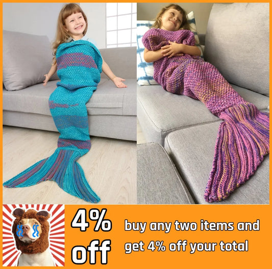 Mermaid Tail Blanket Soft Crochet Sleeping Bag youcantbringitwithyou