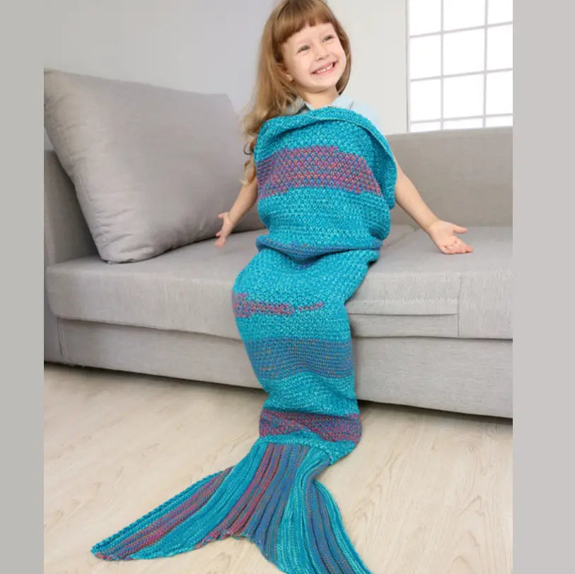 Mermaid Tail Blanket Soft Crochet Sleeping Bag youcantbringitwithyou