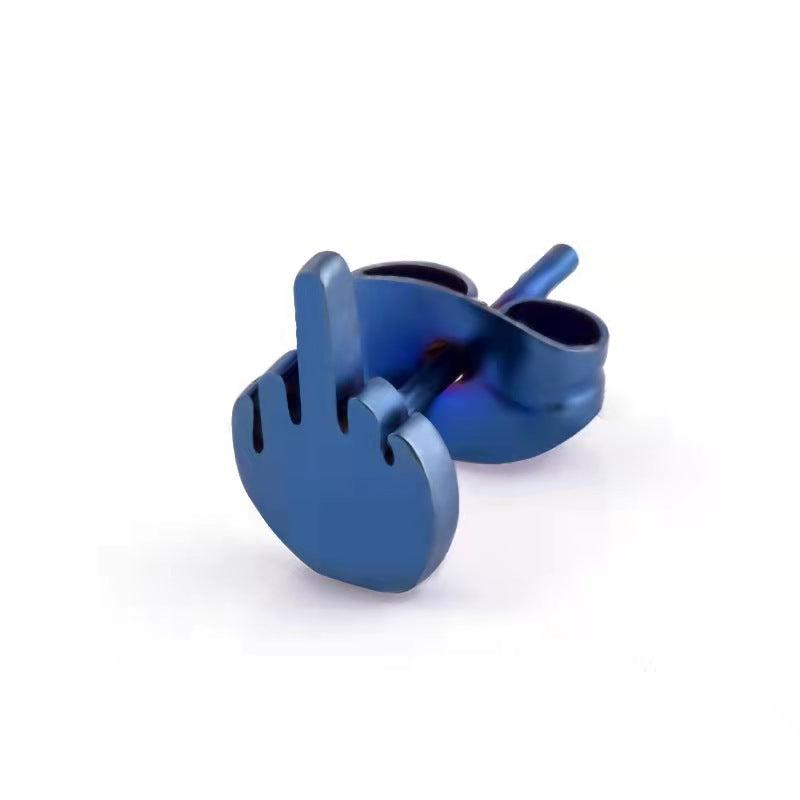 Fashion Middle Finger Funny Doodle Earring